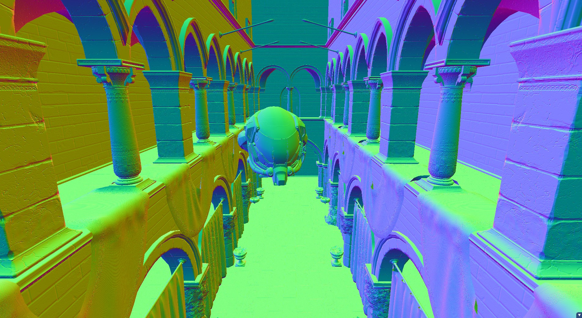 With normal map visualization